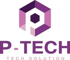 lettera p monogramma Tech soluzione logo vettore modelli