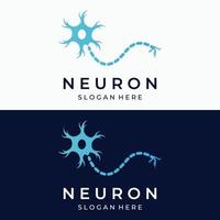 neurone logo o nervo cellula logo con concetto vettore illustrazione modello.