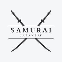 giapponese Vintage ▾ katana samurai spada logo modello, giapponese eredità spada vettore illustrazione.