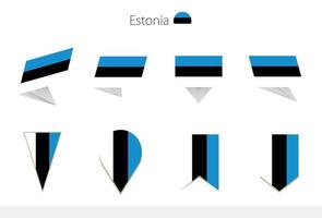 Estonia nazionale bandiera collezione, otto versioni di Estonia vettore bandiere.
