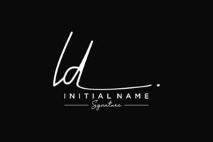 iniziale ld firma logo modello vettore. mano disegnato calligrafia lettering vettore illustrazione.