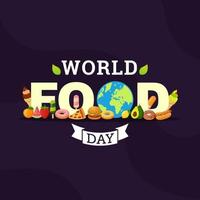 testo ed elementi della giornata mondiale dell'alimentazione vettore