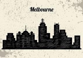 Silhouette della città di Melbourne vettore