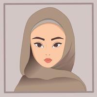 vettore bellissimo ragazza nel hijab, cartone animato colore piatto stile. può essere Usato per avatar profilo immagine.