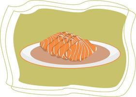 sashimi asiatico cibo piatto design illustrazione vettore