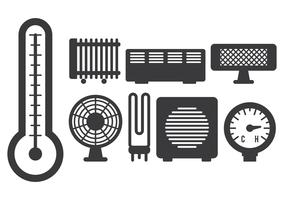Icone del riscaldatore elettrico vettore
