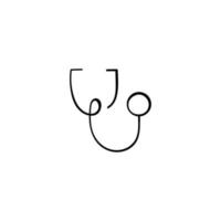 stetoscopio linea stile icona design vettore
