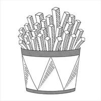 imballare di francese patatine fritte - schema illustrazione vettore