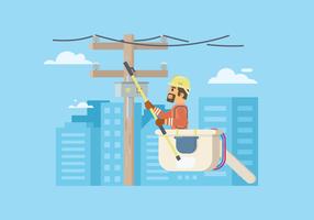 Lineman Working Vector