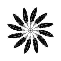 ornamentale cerchio forma fatto di piuma composizione per decorazione, ornato, sito web, arte illustrazione, sfondo, sfondo, logo o grafico design elemento. vettore illustrazione
