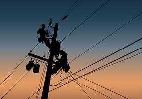 Lineman Silhouette vettoriali gratis