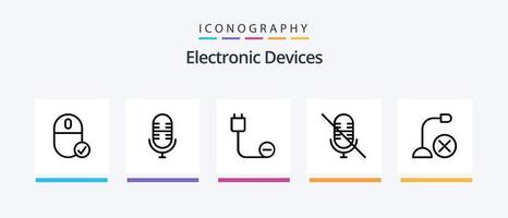 dispositivi linea 5 icona imballare Compreso microfono. gadget. dispositivi. dispositivi. microfono. creativo icone design vettore