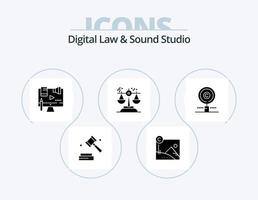 digitale legge e suono studio glifo icona imballare 5 icona design. legge. Tribunale. attività commerciale. conclusione. legge vettore