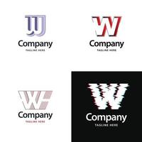 lettera w grande logo imballare design creativo moderno loghi design per il tuo attività commerciale vettore