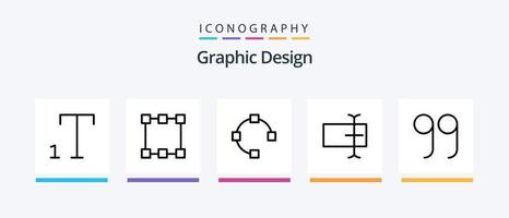 design linea 5 icona imballare Compreso . Ingranaggio. testo. grande. creativo icone design vettore