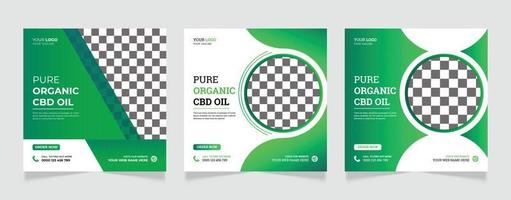 canapa Prodotto CBD olio sociale media inviare bandiera design modello vettore