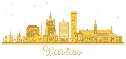 varsavia Polonia città orizzonte d'oro silhouette. vettore