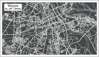 varsavia Polonia carta geografica nel retrò stile. vettore