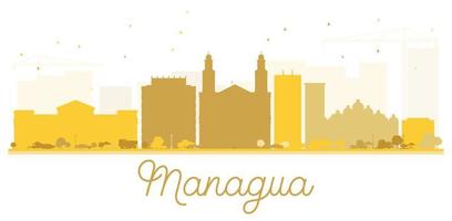 managua città orizzonte d'oro silhouette. vettore