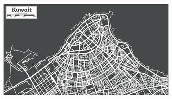 Kuwait carta geografica nel retrò stile. vettore