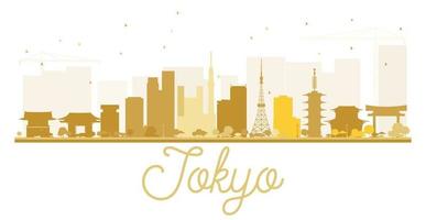 tokyo città orizzonte d'oro silhouette. vettore