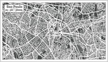 sao paulo brasile città carta geografica nel retrò stile. schema carta geografica. vettore