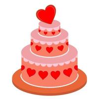 vettore illustrazione. un' grande compleanno torta per San Valentino giorno.