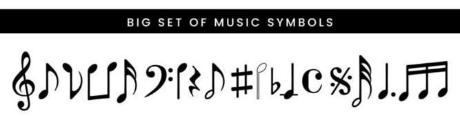 elementi di musicale simboli, icone e annotazioni. vettore