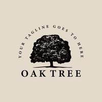 quercia albero Vintage ▾ logo, icona e simbolo, vettore illustrazione design