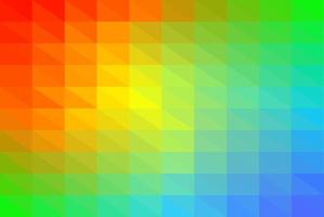 lo sfondo della mesh dominante è il colore dell'arcobaleno. sfondo a rete con triangoli colorati. vettore