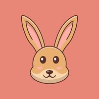 carino coniglio viso cartone animato vettore icona illustrazione. piatto cartone animato stile. coniglio illustrazione.