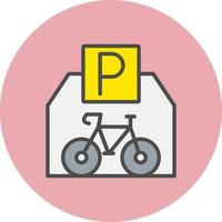 bicicletta parcheggio vettore icona
