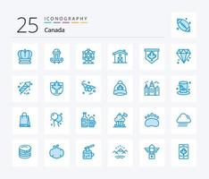 Canada 25 blu colore icona imballare Compreso Canada. etichetta. ferris. Canada. casa vettore