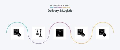 consegna e logistica glifo 5 icona imballare Compreso consegna. codice a barre. spedizione. spedizione. merce vettore