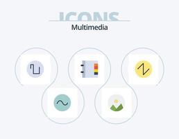 multimedia piatto icona imballare 5 icona design. . . onda. onda. suono vettore