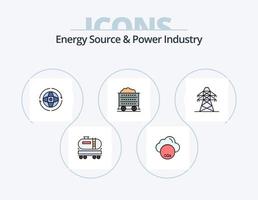 energia fonte e energia industria linea pieno icona imballare 5 icona design. benzina. trasmissione. globo. energia. Collegare vettore