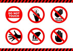 Flat Do not Touch Sticker vettore