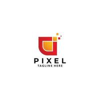 pixel logo icona vettore isolato