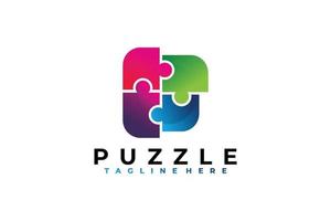puzzle logo icona vettore isolato