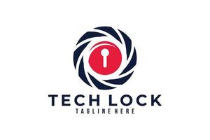 Tech serratura logo icona vettore isolato