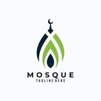 vettore icona logo moschea isolato