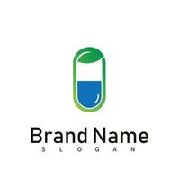 erbaceo medicina pillola capsula logo design logo design modello. premio vecto vettore