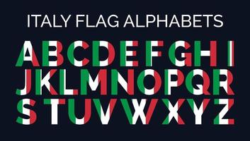 Italia bandiera alfabeti lettere un' per z creativo design loghi vettore