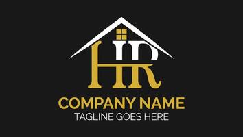 lettere hr creativo nome iniziali monogramma hosuing società proprietà logo design vettore