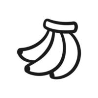 semplice carino Banana icona nero schema. frutta piatto vettore illustrazione clipart design.