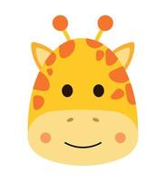 carino giraffa viso selvaggio animale personaggio nel animato cartone animato vettore illustrazione