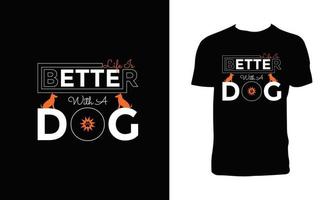 creativo cane tipografia e calligrafia t camicia design vettore