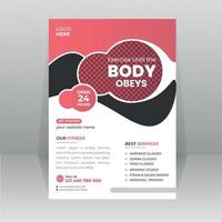 Palestra fitness corpo aviatore e manifesto design modello vettore