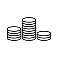 monete, i soldi icona nel linea stile design isolato su bianca sfondo. modificabile ictus. vettore