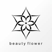 semplice e unico fiore calligrafia nel 6 angolo Immagine grafico icona logo design astratto concetto vettore scorta. può essere Usato come un' simbolo relazionato per motivo o arte.